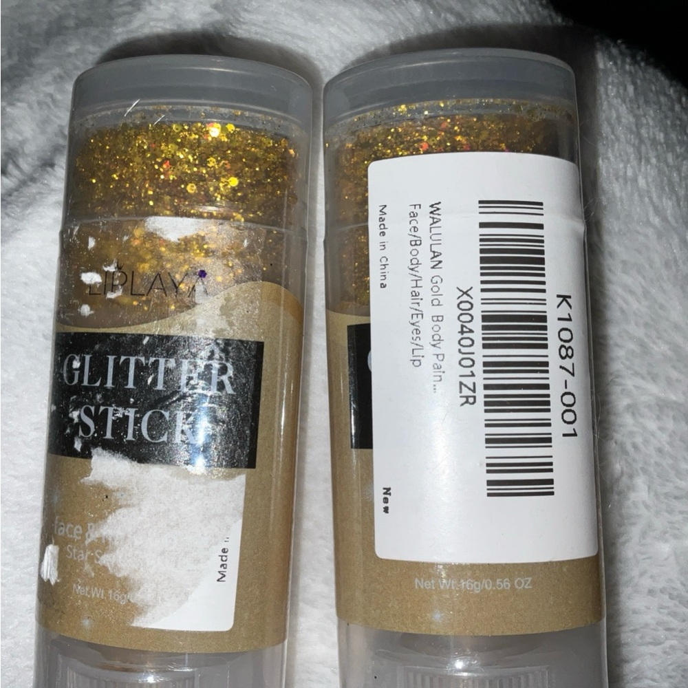Gold Face Glitter Stick,Sparkling Sequins Holographic Makeup Glitter Stick Set 2